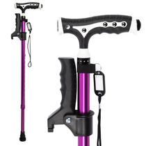 Bastão de caminhada Yayayo Hold 200 kg em liga de alumínio LED preta