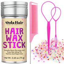 Bastão de cera para cabelo Dolahair 75 g com 50 elásticos rosa