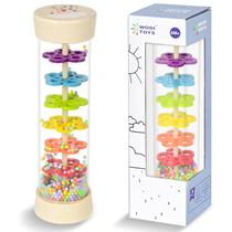 Bastão de chuva GRESEESM Wooden Rainmaker Montessori Toy 6m+