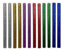 Bastão De Cola Quente Colorido Fino 7mm 12 Bastões Glitter - Lanmax