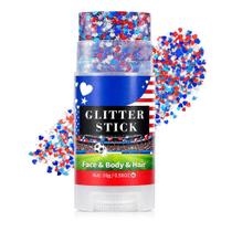 Bastão de Glitter Go Ho Vermelho Branco Azul à Prova d'Água 16g Bastão de Glitter Go Ho Vermelho Branco Azul à Prova d'Água 16g