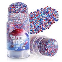 Bastão de Glitter MEICOLY 35g Vermelho Branco Azul Grosso Bastão de Glitter MEICOLY 35g Vermelho Branco Azul Grosso