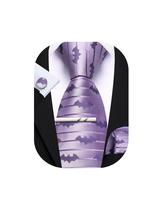 Bastão de lavanda masculino Tie Barry.Wang Halloween com conjunto de clipes de gravata Bastão de lavanda masculino Tie Barry.Wang Halloween com conjunto de clipes de gravata