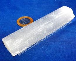 Bastão de Selenita Médio 12 a 14 cm - Cristal Natural para Práticas Holísticas e Energia Espiritual - ATACADO