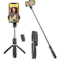 Bastão de Selfie e Tripé para Celular e Controle Disparador