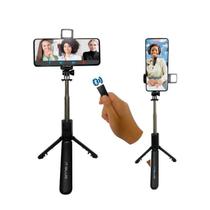 Bastão e Tripé de Selfie Com Led Com Controle Bluetooth