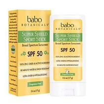 Bastão esportivo Super Shield SPF 50,6 onças da Babo Botanicals (pacote com 4)