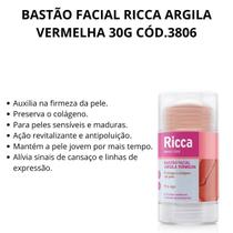Bastão Facial Argila Vermelha 30g - Ricca Bastão Facial Argila Vermelha 30g - Ricca