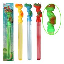 Bastão Faz Bolha Sabão Dinossaura Coloridos Brinquedo 37cm