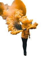 Bastão Fumaça Colorida Laranja 20mm Festa Evento - 01 unid