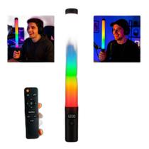 Bastão Led Rgb Potente Com Efeitos E Controle