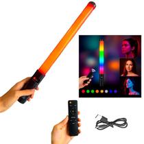 Bastão Led Rgb Potente Com Efeitos E Controle