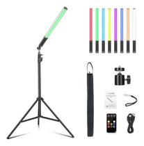Bastão Luz Led Q508a Rgb Bicolor + Tripe 2metros + Ball Head Cor Da Estrutura Preto 110v Bastão Luz Led Q508a Rgb Bicolor + Tripe 2metros + Ball Head Cor Da Estrutura Preto 110v