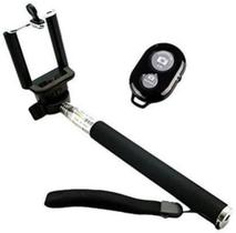 Bastão Pau De Selfie Monopod Controle Remoto Bluetooth Preto