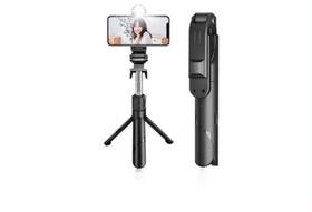 Bastão Pau de selfie Tripé Retrátil Com Luz de LED Controle Disparador Multifuncional Sem Fio Bluetooth Dobrável Celular