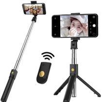 Bastão Pau Selfie Tripe Controle Bluetooth Retrátil Celular