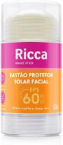Bastão Protetor Solar Facial Ricca Magic Stick FPS60 Toque Seco 20g
