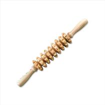 Bastão Rolo Massagem Exercício Funcional Pilates Madeira Cor Nude Bambú