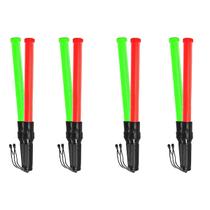 Bastao Sinalizador 2 Cores Grande Kit 4 Unidades Led Fluorescente Lanterna Fiscalizaçao Estacionamento Transito Emergencia Sinalizaçao