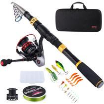 Bastão telescópico Fishing Rod Combo Sougayilang de 1,8 m com bobina Bastão telescópico Fishing Rod Combo Sougayilang de 1,8 m com bobina