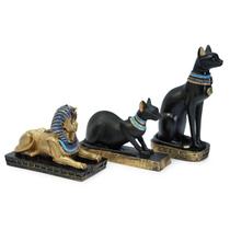Bastet Deusa Gato Egípcio Par Esfinge Gize Estátua Resina