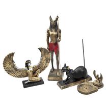 Bastet Isis Anubis Deuses do Egito Decoração Egípcia Resina