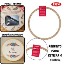 Bastidor de Madeira 25cm Para Bordado Nurge Sem Tarracha Bastidor de Madeira 25cm Para Bordado Nurge Sem Tarracha