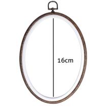 Bastidor de Silicone Madeira Oval para Bordado Luli 16cm