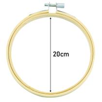 Bastidor Madeira Bambu Com Anel Ajustável Bordado - 20 Cm