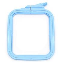 Bastidor Quadrado De Plástico Com Regulador Para Bordado Azul - Nurge