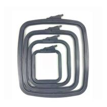 Bastidor Quadrado de Plástico p/Bordado Cinza 220x195mm Nurge