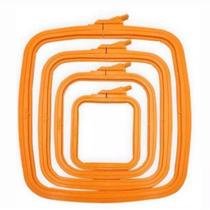 Bastidor Quadrado de Plástico p/Bordado Laranja 250x280mm