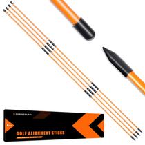 Bastões de Alinhamento para Golfe BIRDIEBLAST 102 cm Dobráveis, Kit com 4 Bastões de Alinhamento para Golfe BIRDIEBLAST 102 cm Dobráveis, Kit com 4