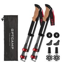 Bastões de caminhada GPTCAMP Folding Travel Walking Stick, 2 peças vermelhas