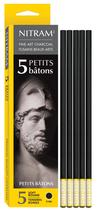 Bastões de carvão Nitram 700300, diâmetro de 6 mm, 5 peças