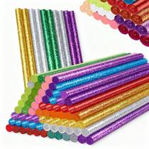Bastões de cola quente 100 unidades 7 mm x 10 cm com glitter multitemperatura Bastões de cola quente 100 unidades 7 mm x 10 cm com glitter multitemperatura