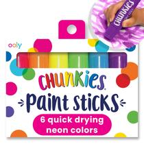 Bastões de Tinta Ooly Chunkies 6 Cores Neon de Secagem Rápida