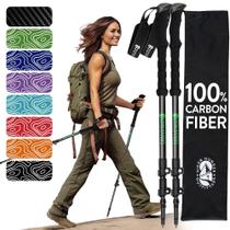 Bastões de trekking Hiker Hunger Carbon Fiber 3k preto e verde