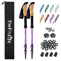 Bastões de trekking TheFitLife Lightweight 7075 Alumínio Roxo
