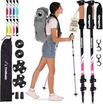 Bastões de trekking TrailBuddy em alumínio 7075, leves e dobráveis