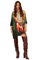 Bata Ampla Alongada Verde Estampa Filtro De Sonhos Com Pedrinhas Yacamim B9 Bata Ampla Alongada Verde Estampa Filtro De Sonhos Com Pedrinhas Yacamim B9