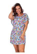 Bata Areia Branca Bio Ilhéus Estampado Floral Azul