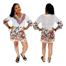 Bata Blusão Camisão Estampado de Borboleta - Violeta G