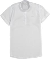 Bata Branca Infantil Manga Curta Gola Padre Ogochi Menino 100% Algodão O1 Bata Branca Infantil Manga Curta Gola Padre Ogochi Menino 100% Algodão O1