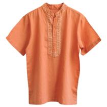 Bata Camisa Unissex Lisa Algodão Gola Tribal Hippie Boho BUBA003
