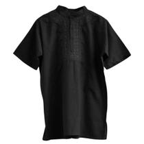Bata Camisa Unissex Lisa Algodão Gola Tribal Hippie Boho BUBA003