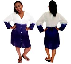 Bata Camisão Blusão 2 Cores - Azul Escuro M