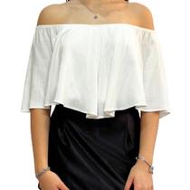 Bata Ciganinha Estilo Morcego Ombro a Ombro Manga Ampla