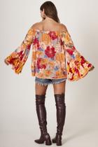 Bata Ciganinha Laranja Estampado Patchwork Yacamim B3