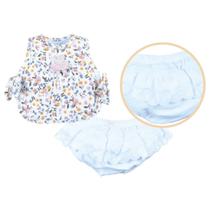 Bata Com Tapa Fralda Bebê Menina Suedine Estampado Upi Uli